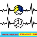 heartbeat line volley ball svg