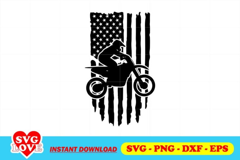 Motorcross American Flag SVG - Gravectory