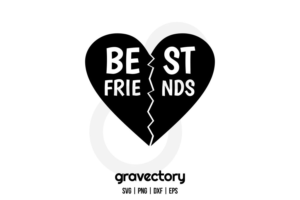 Best Friends Heart SVG Free