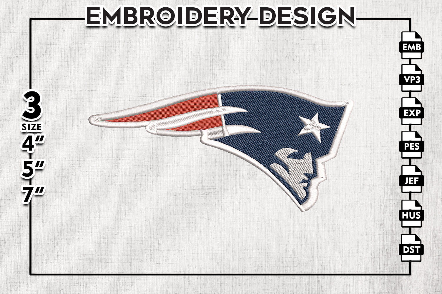 NFL Logo Embroidery Design, New England Patriots NFL Embroidery