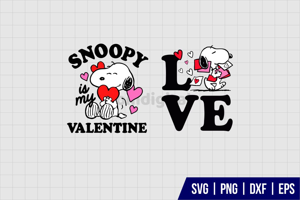 Snoopy Valentine SVG - Gravectory