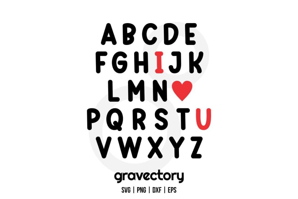 alphabet i love you svg Alphabet I Love You SVG