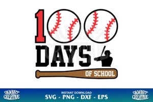 baseball 100 days of school svg