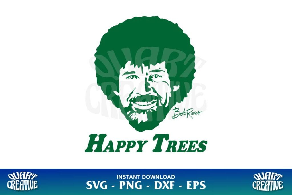 bob ross happy trees svg
