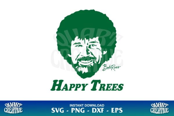 Bob Ross Happy Trees SVG - Gravectory