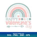rainbow happy valentines day svg