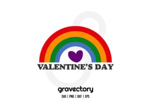 rainbow valentines day pride SVG