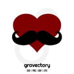 Heart mustache Dad SVG Free