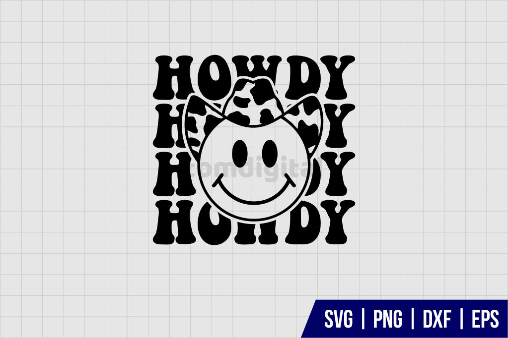 Howdy SVG, Cowboy Smiley SVG