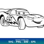 Lightning McQueen Outline SVG