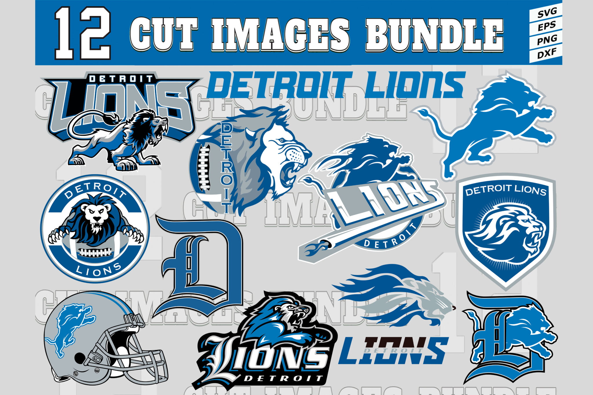 12 Styles NFL Detroit Lions Svg. Detroit Lions Svg, Eps, Dxf, Png ...