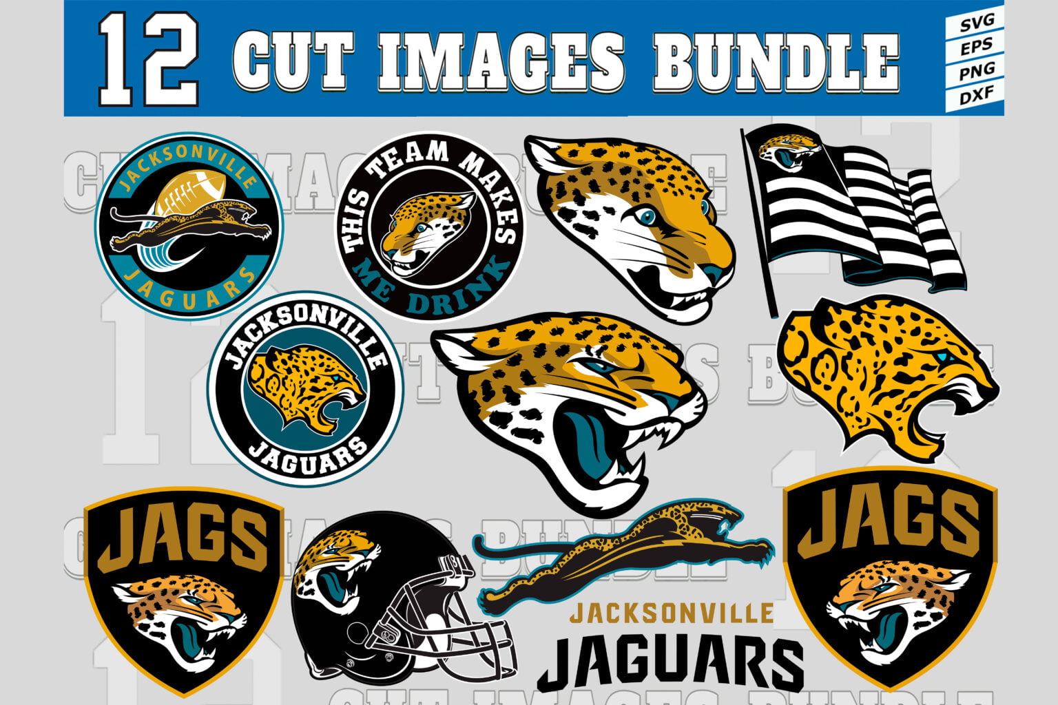 12 Styles NFL Jacksonville Jaguars Svg. Jacksonville Jaguars Svg, Eps ...