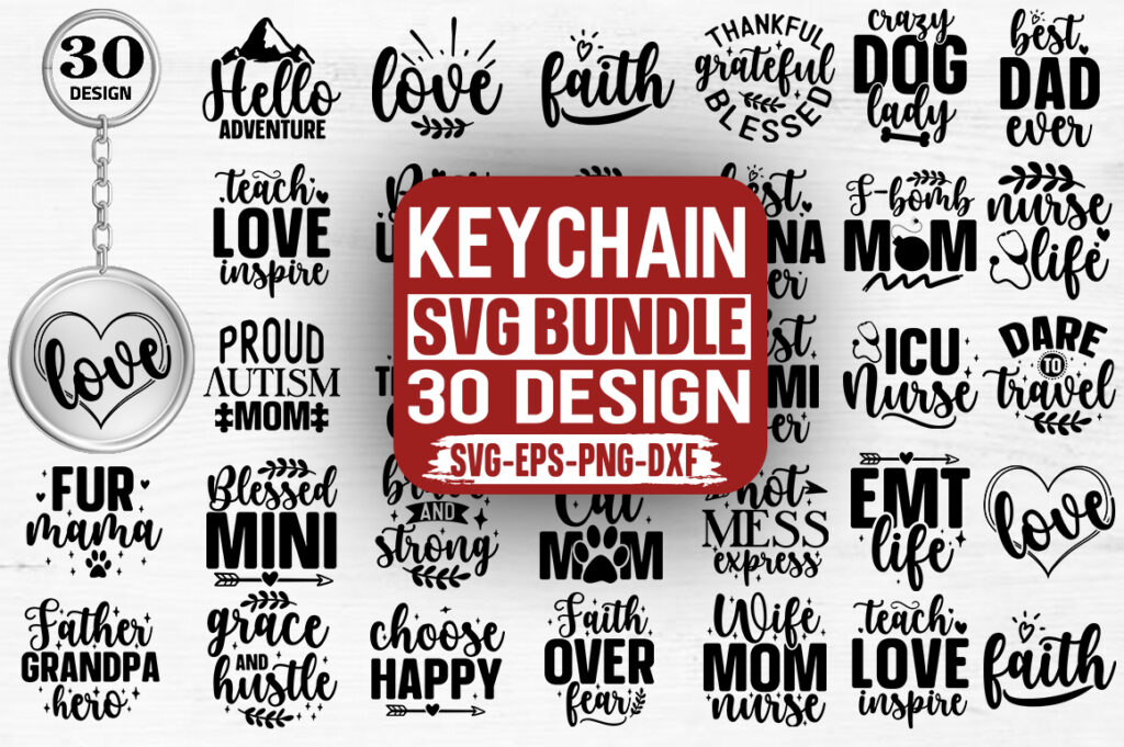 Keychain SVG Bundle 1 Keychain Bundle SVG, Keychain SVG Quotes