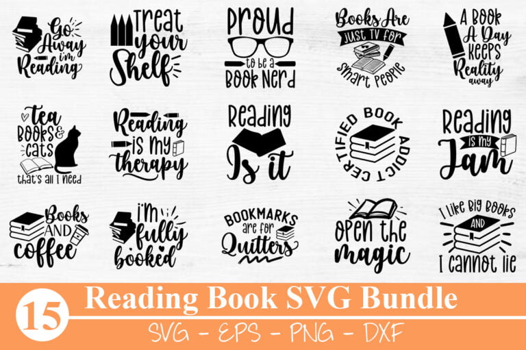 Reading And Book Lover SVG Bundle - Gravectory