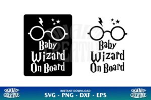 baby wizard on board svg