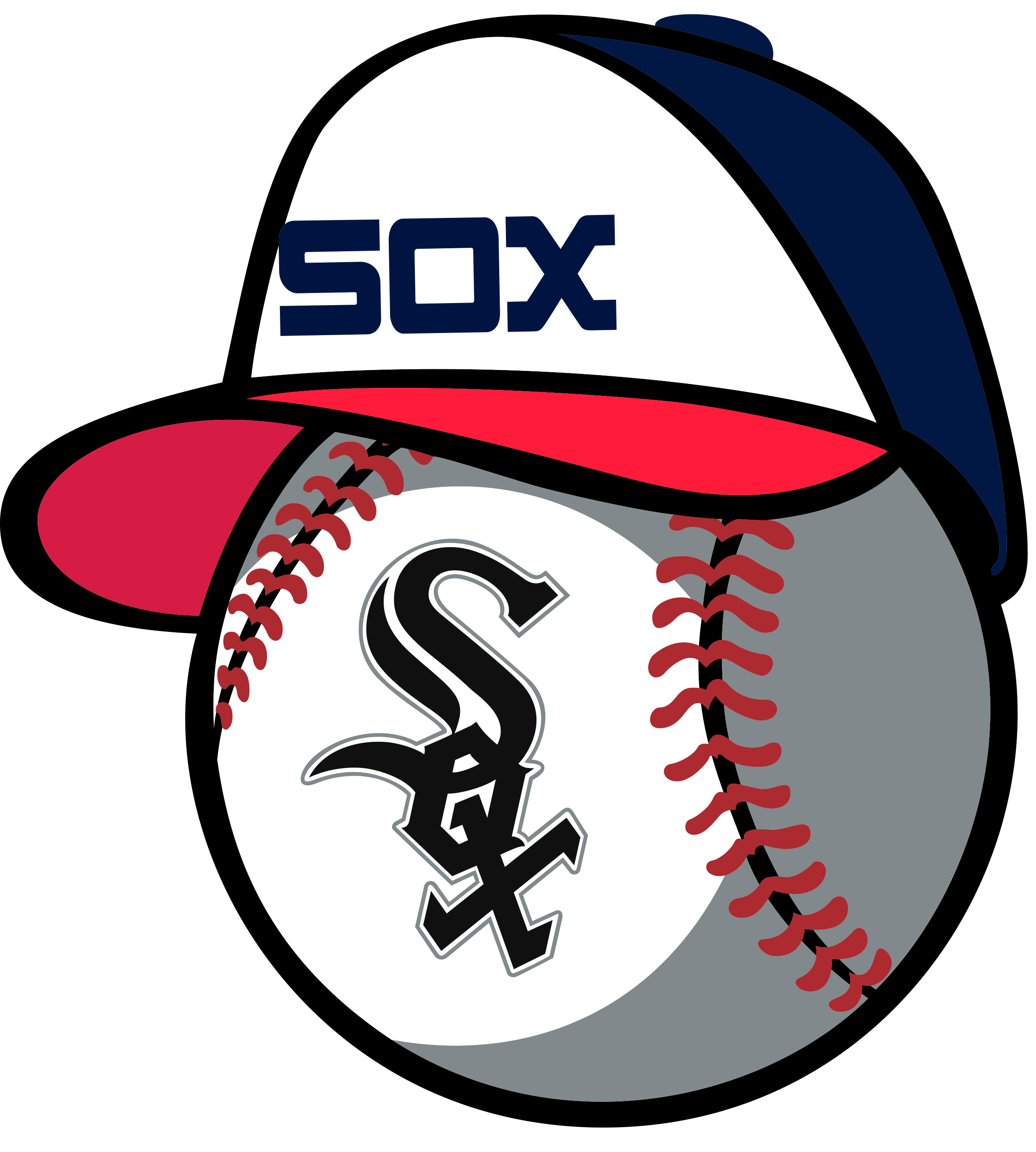 Chicago White Sox Svg, Skull White Sox Baseball Svg