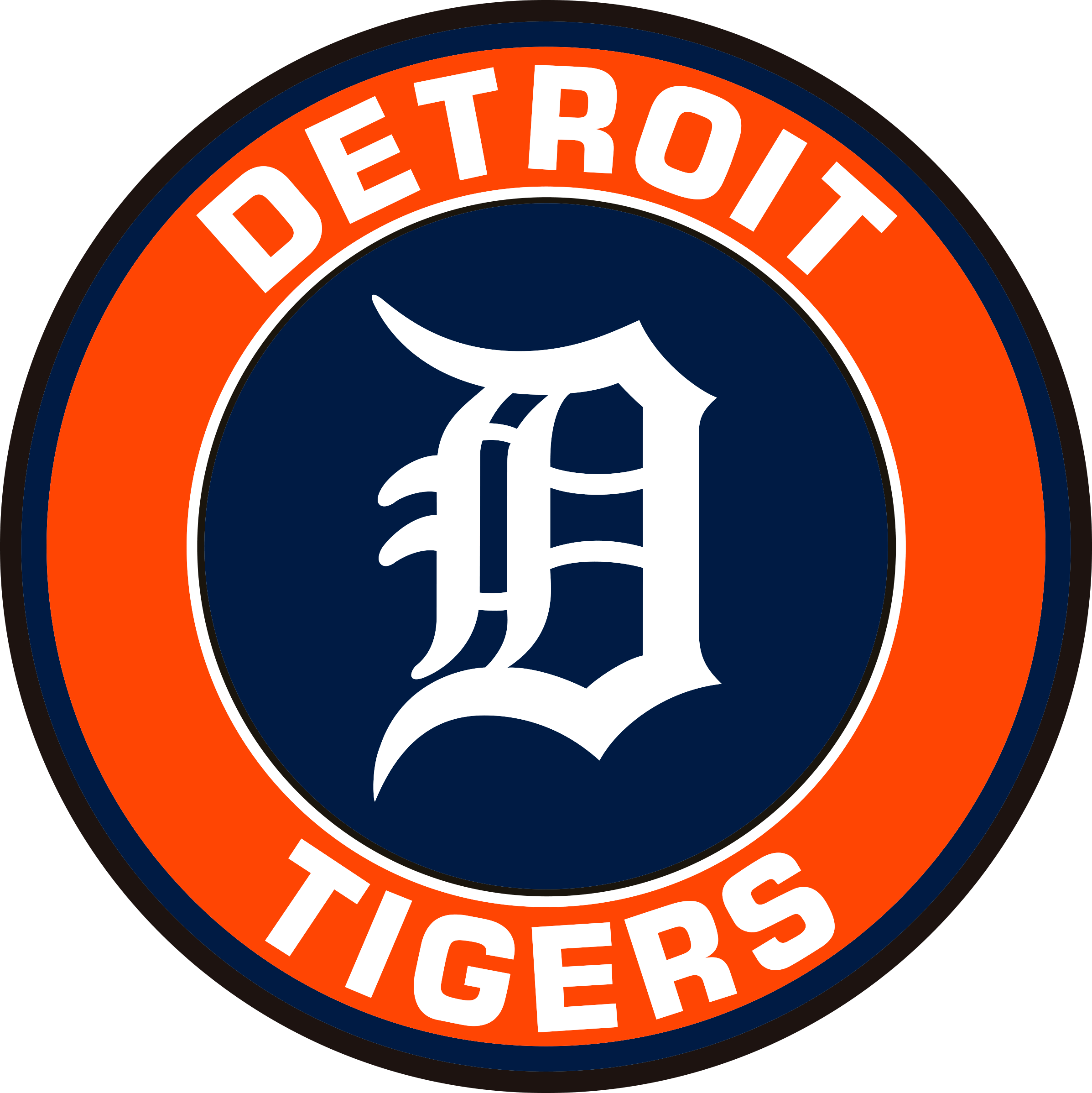 Detroit Tigers Circle Logo SVG Digital File, MLB Svg