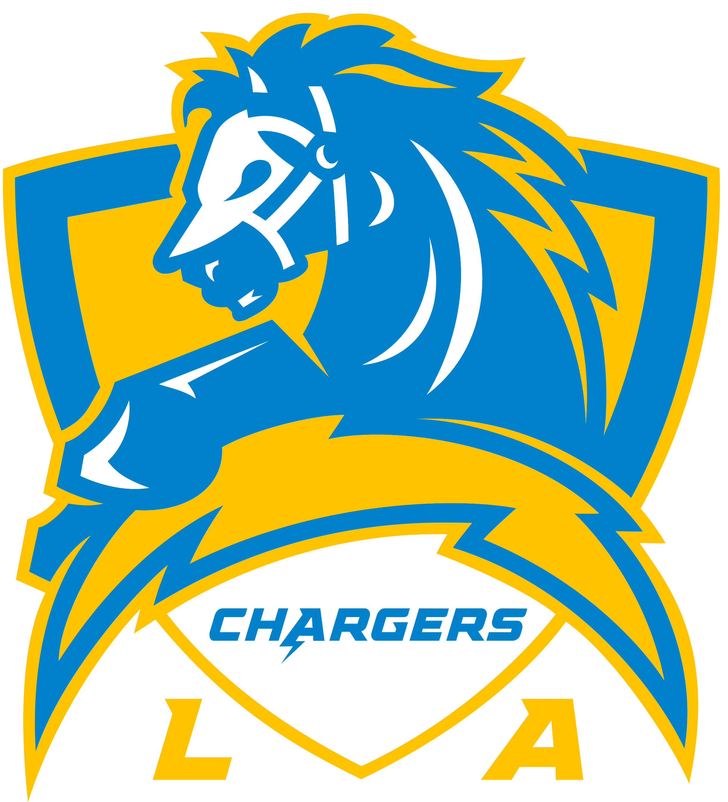 Los Angeles Chargers SVG Horse Clipart Decal NFL Silhouette SVG Cut File  for Cricut Digital Download