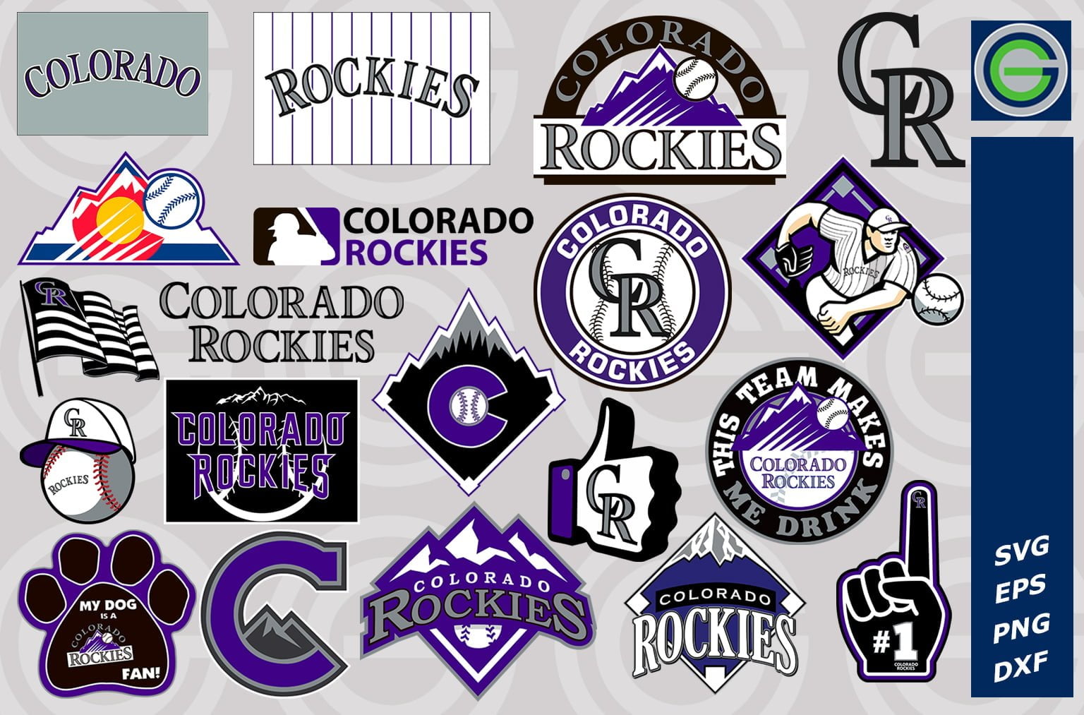 MLB Colorado Rockies SVG, SVG Files For Silhouette, Colorado