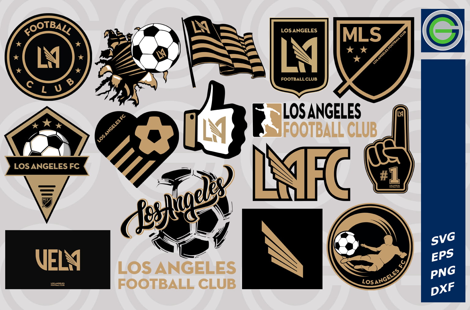 LAFC Team SVG Bundle, Soccer SVG MLS Clipart