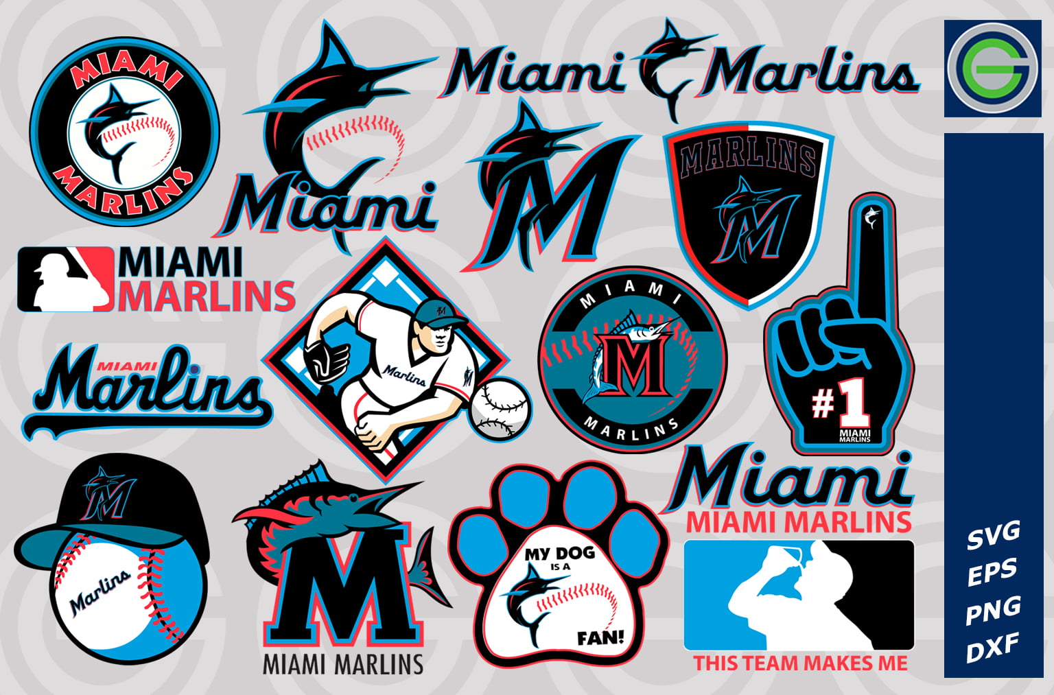 12 Styles MLB Miami Marlins Svg, Miami Marlins Svg, Miami Marlins