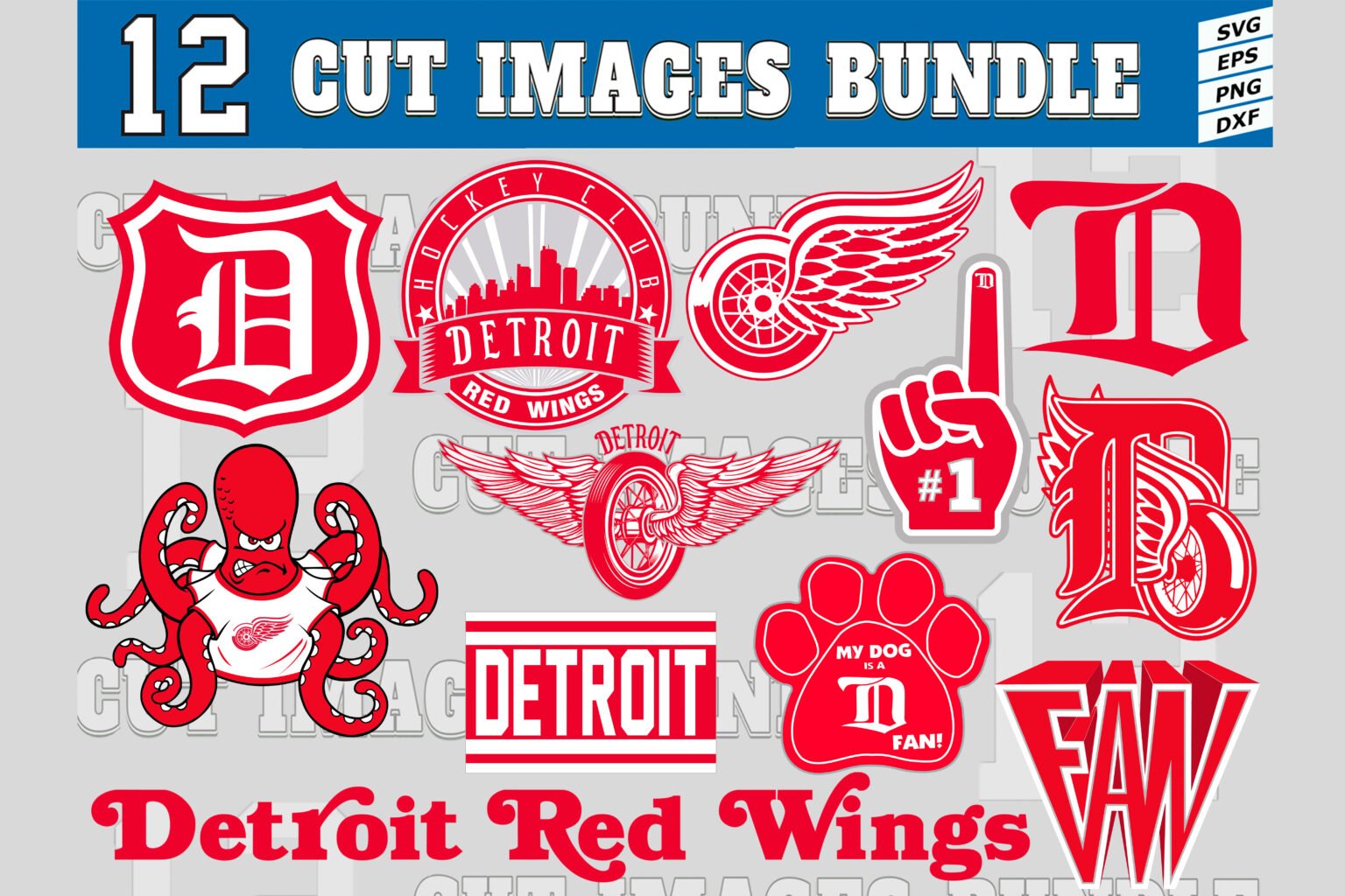 12 Styles NHL Detroit Red Wings Svg, Detroit Red Wings Svg, Detroit Red ...