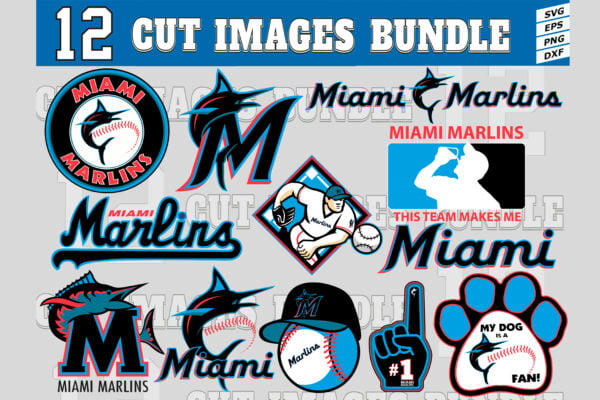 12 Styles MLB Miami Marlins Svg, Miami Marlins Svg, Miami Marlins ...