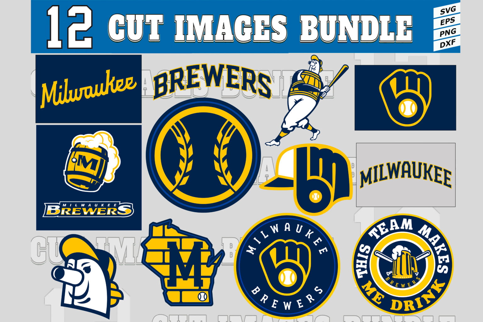 12 Styles MLB Milwaukee Brewers Svg, Milwaukee Brewers Svg, Milwaukee ...