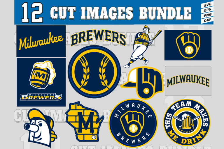 12 Styles MLB Milwaukee Brewers Svg, Milwaukee Brewers Svg, Milwaukee ...