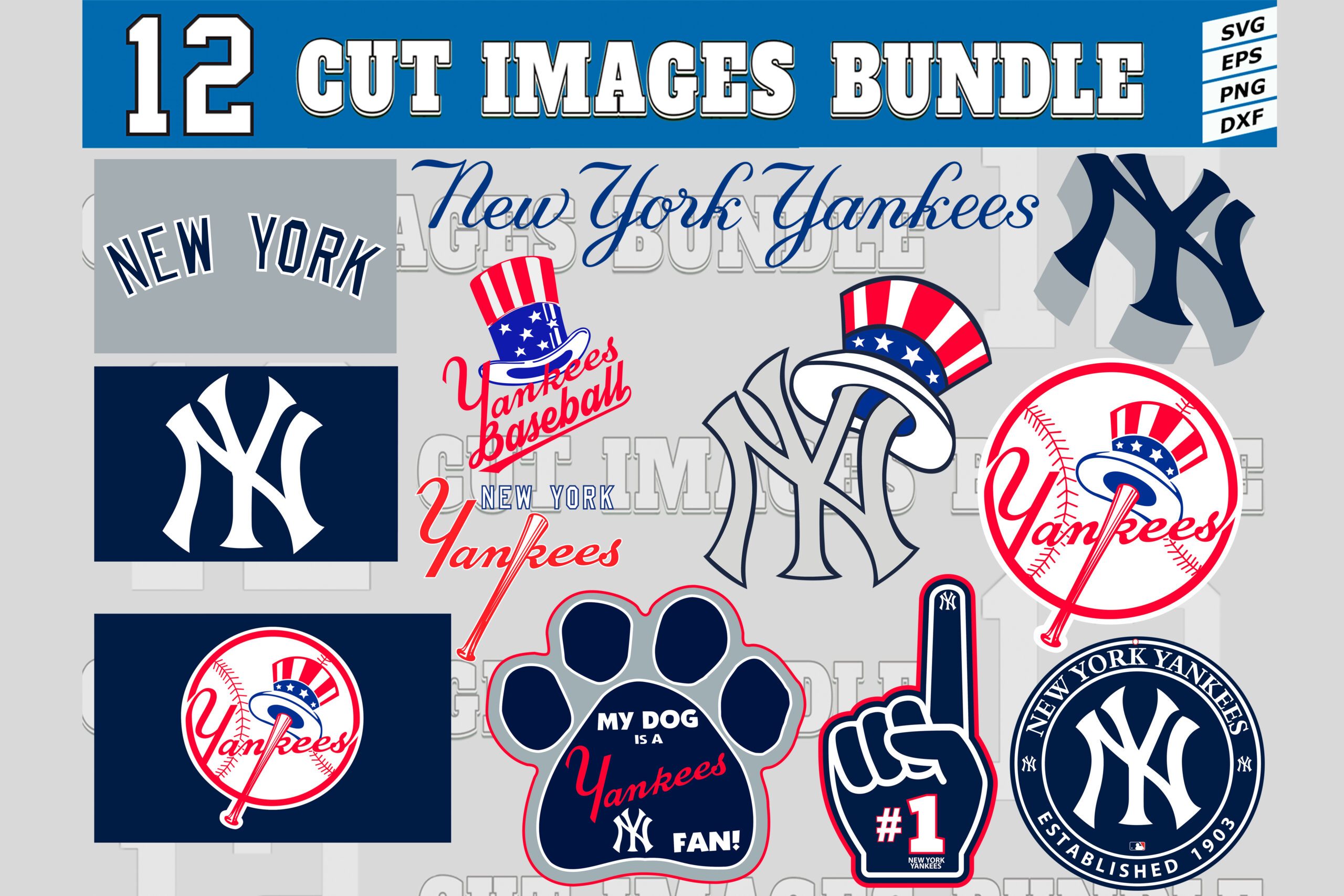 12 Styles MLB New York Yankees Svg, New York Yankees Svg, New York