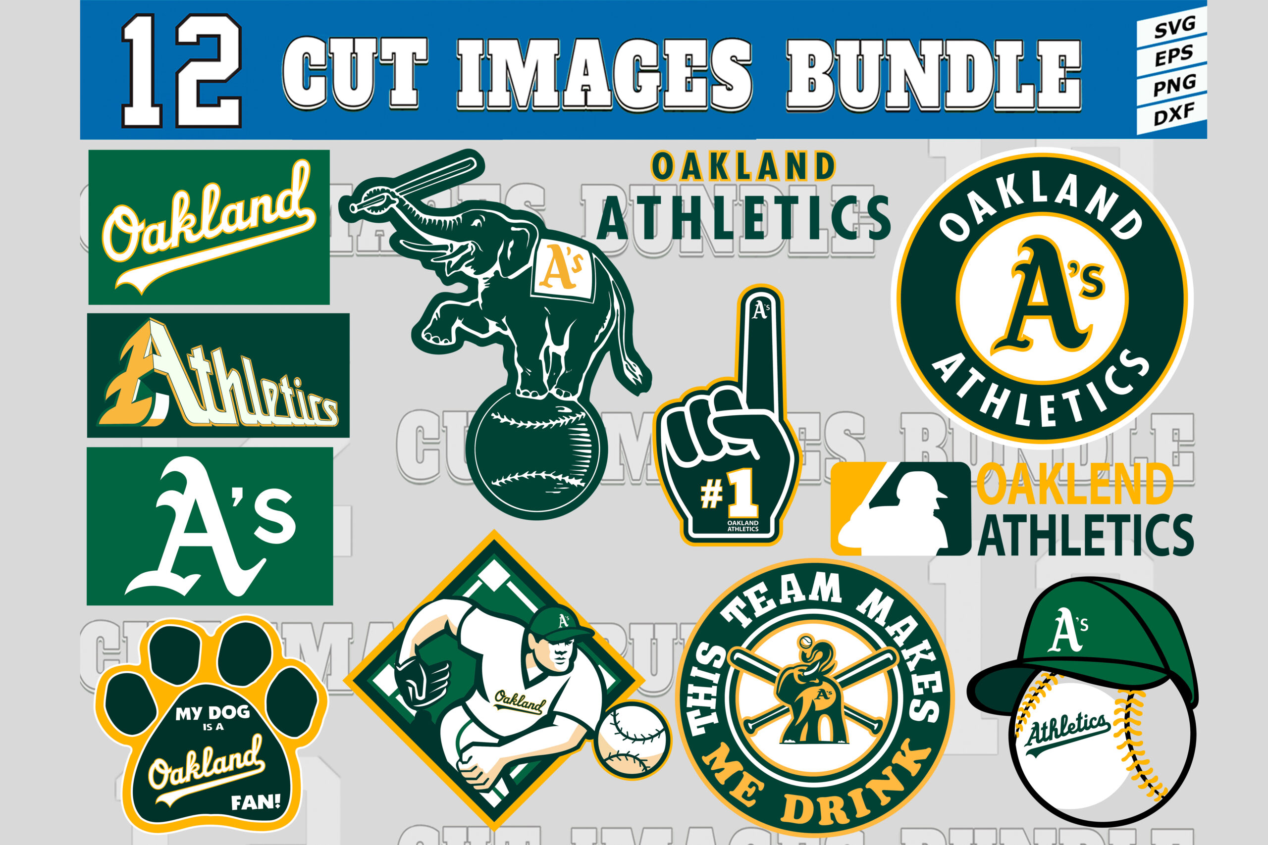 Oakland Athletics SVG • MLB Baseball Team T-shirt Design SVG Cut
