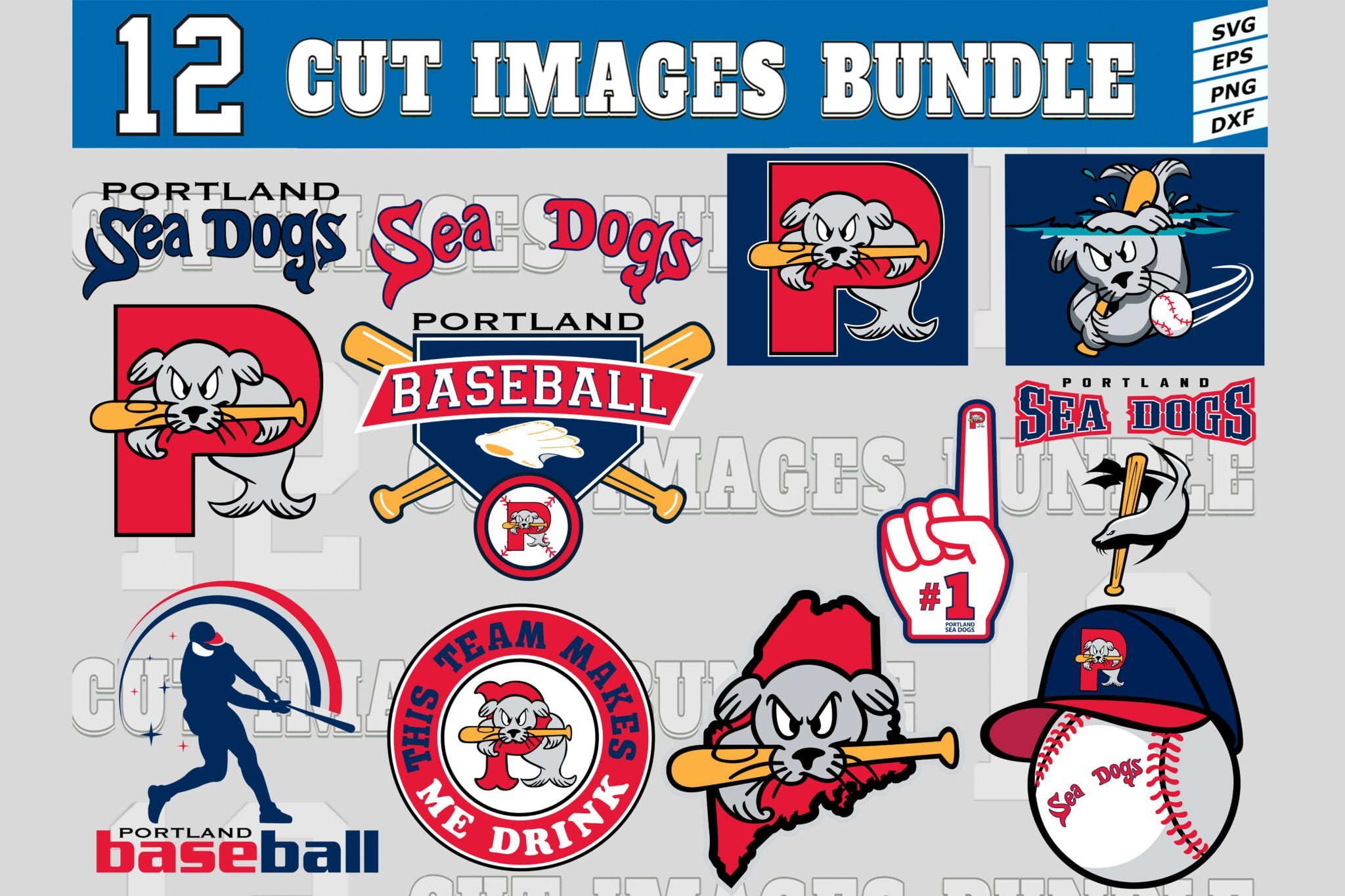 12 Styles EL (Eastern League) Portland Sea Dogs Svg, Portland Sea Dogs