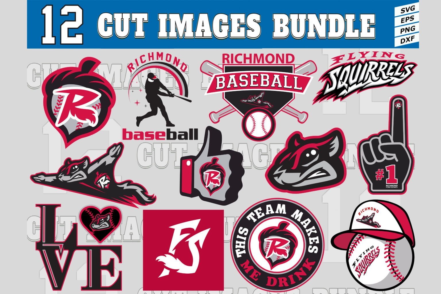 12 Styles EL (Eastern League) Richmond Flying Squirrels Svg, Richmond