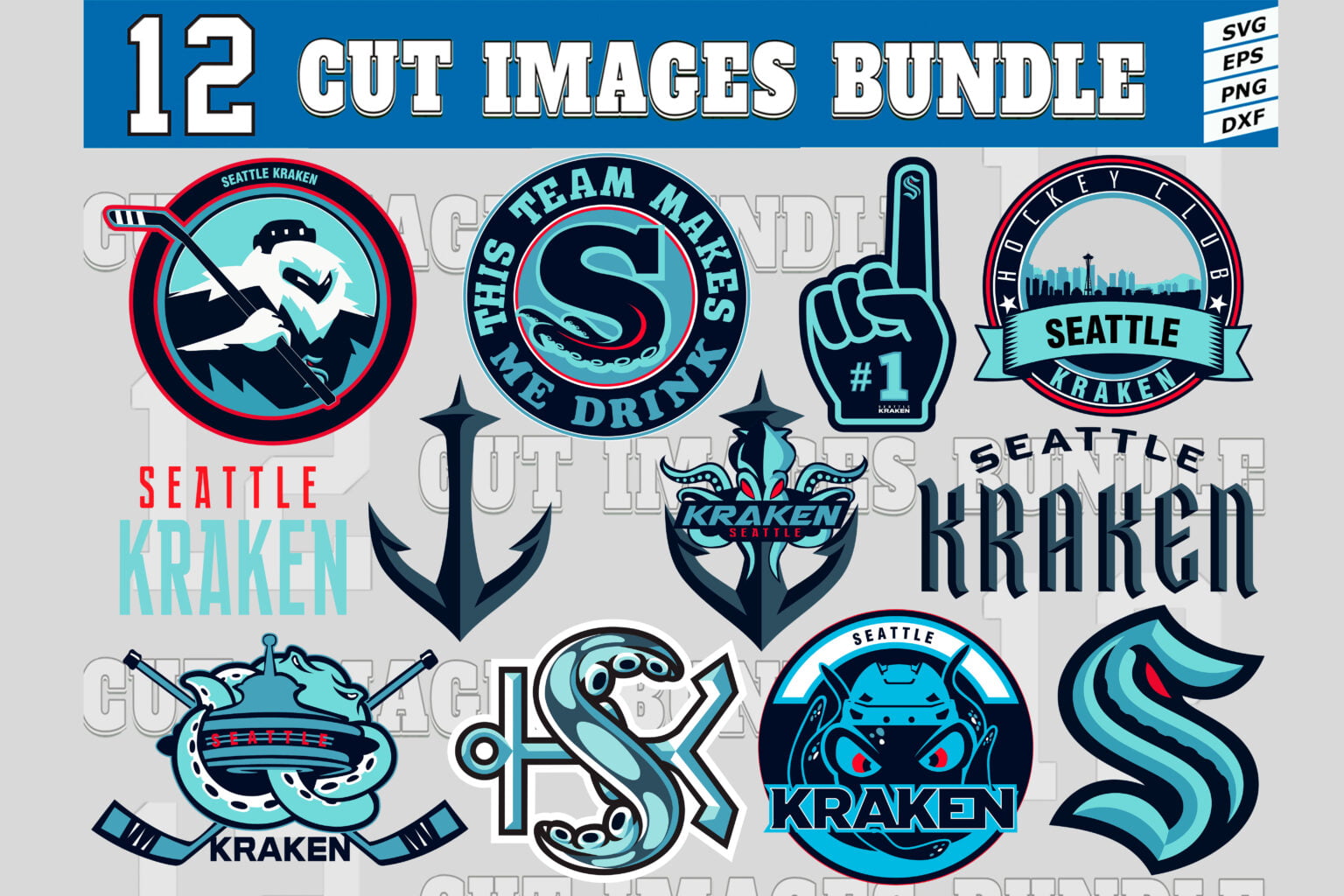 12 Styles Nhl Seattle Kraken Svg, Seattle Kraken Svg, Seattle Kraken 