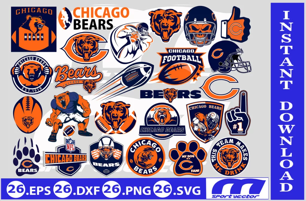 banner Gravectory Chicago Bears NFL Logo Chicago Bears, Chicago Bears SVG, Vector Chicago Bears Clipart Chicago Bears American Football Kit Chicago Bears, SVG, DXF, PNG, American Football Logo Vector Chicago Bears EPS download NFL-files for silhouette, Chicago Bears files for clipping.