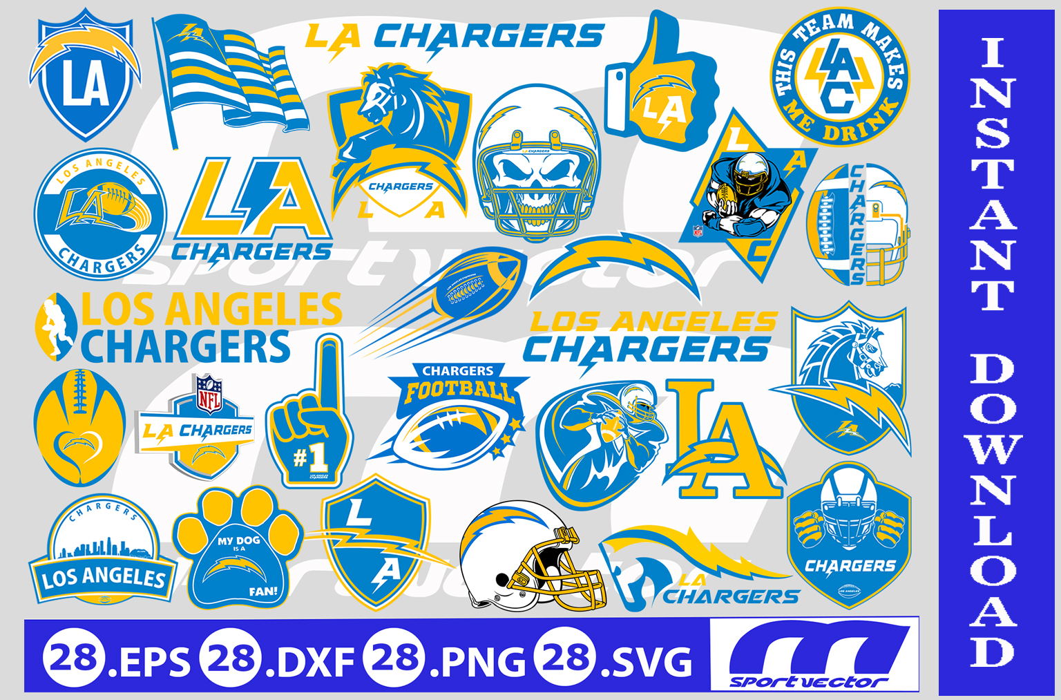 Los Angeles Chargers Bundle Svg, Football Svg ,Sport Svg, Sport