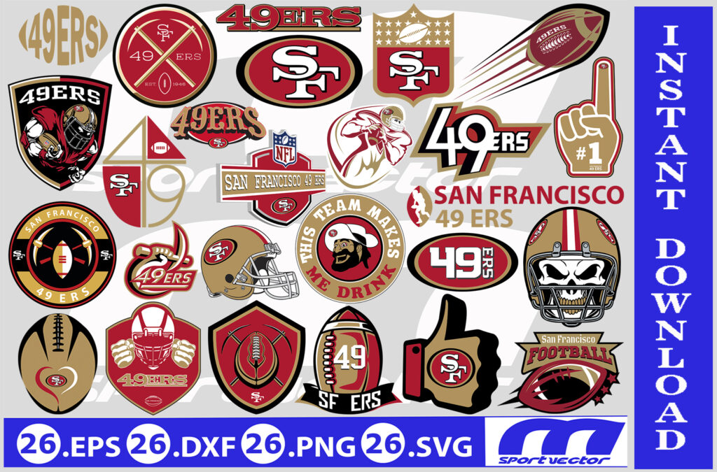 banner Gravectory San Francisco 49 Ers NFL Logo San Francisco 49 Ers, San Francisco 49 Ers SVG, Vector San Francisco 49 Ers Clipart San Francisco 49 Ers American Football Kit San Francisco 49 Ers, SVG, DXF, PNG, American Football Logo Vector San Francisco 49 Ers EPS download NFL-files for silhouette, San Francisco 49 Ers files for clipping.