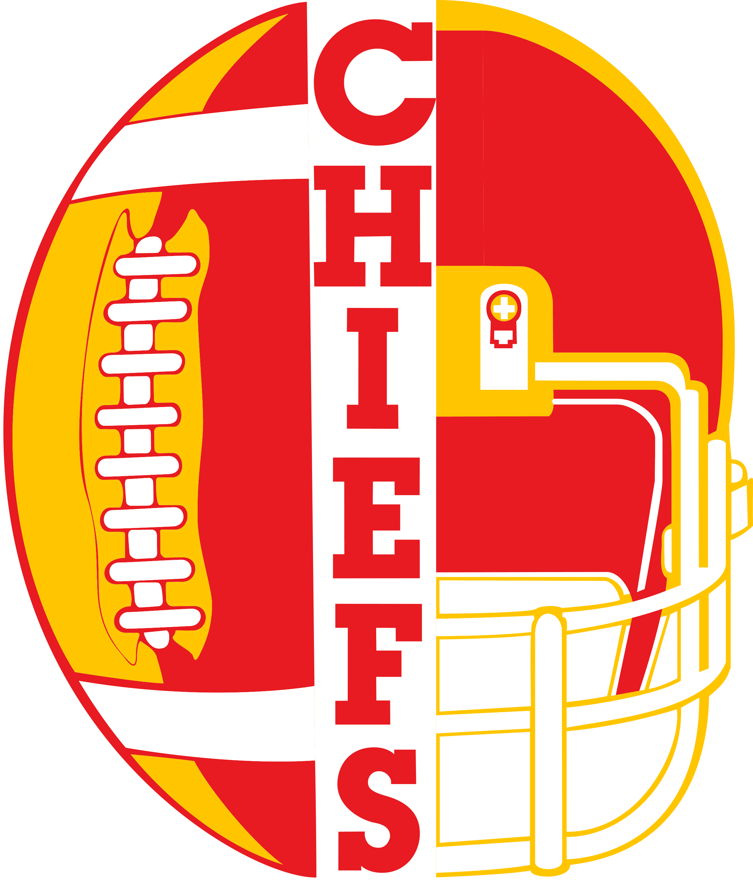 Kansas City Chiefs Heart svg Super Bowl Football svg png dxf
