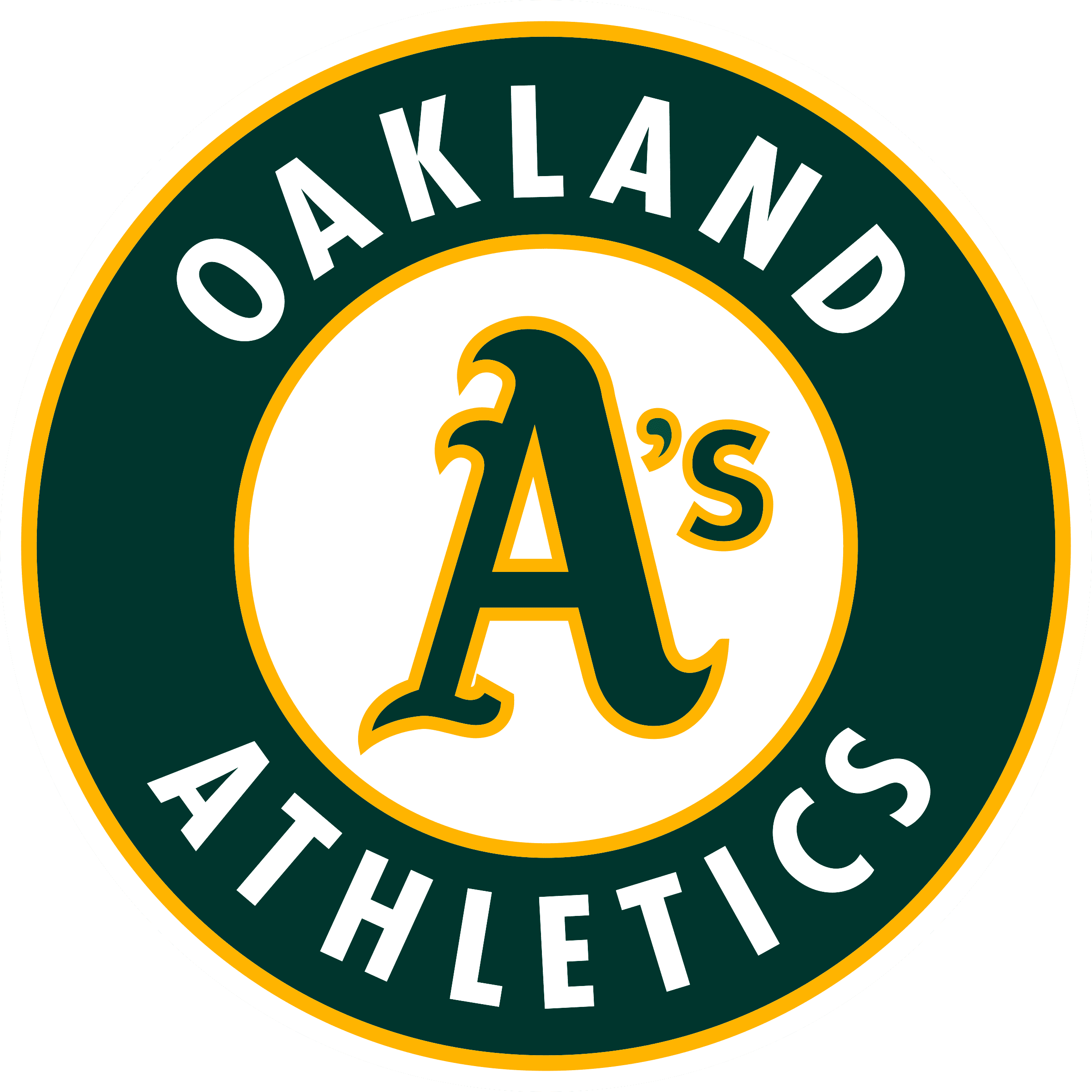 Oakland A's Athletics with Classic Logo Type MLB Baseball Die-Cut  Round MAGNET