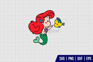 Ariel And Flounder Little Mermaid SVG