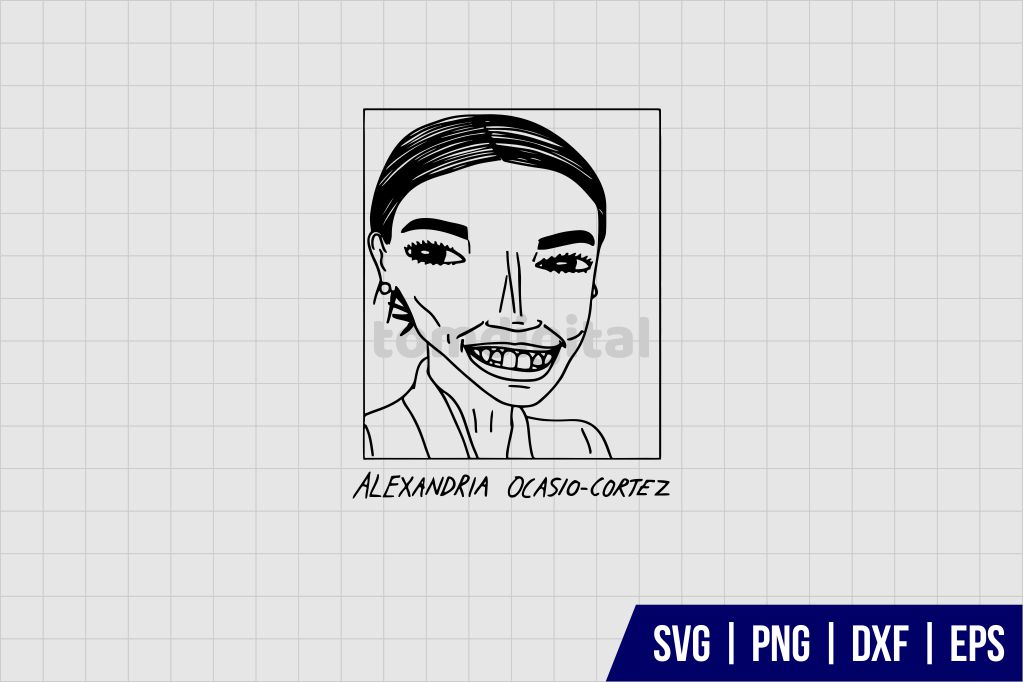 Badly Drawn Celebrities Alexandria Ocasio Cortez AOC SVG