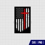 American Flag Distressed Cross SVG