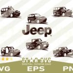 Jeep Car track SVG Cut File