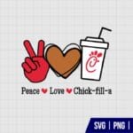 Peace Love Chick Fil A SVG