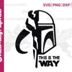 The Mandalorian Helmet Symbol Star Wars this is the way SVG