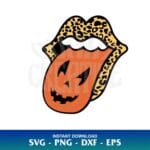 Pumpkin Tongue Rolling Stones SVG