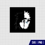 Naruto Sasuke Split Face SVG
