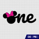 One Disney Minnie Mouse Cake Topper SVG