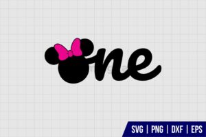 One Disney Minnie Mouse Cake Topper SVG