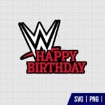 WWE Happy Birthday Cake Topper SVG